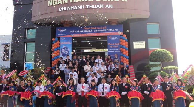 Công ty tổ chức lễ khánh thành tại Bình Dương | Lễ khánh thành chi nhánh Thuận An DongA Bank 